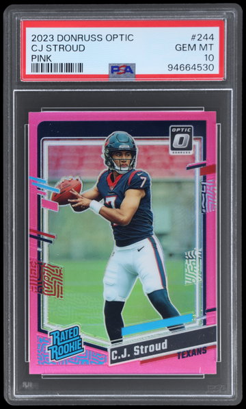 2023 Donruss Optic Cj Stroud Rated Rookie Pink PSA 10 RC
