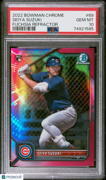 2022 Bowman Chrome Seiya Suzuki #69 Fuchsia Refractor PSA 10