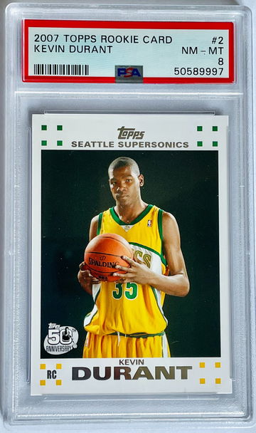 2007 Topps Rookie Card Kevin Durant RC #2 PSA 8 NM-MT