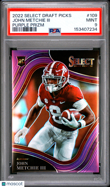 2022 Panini Select Draft Picks John Metchie III #109 PSA 9