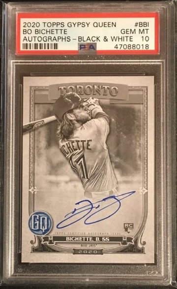2020 Topps Gypsy Queen - BO BICHETTE - Rookie - AUTO - Black & White - PSA 10