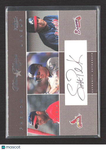 2004 Fleer Classic Clippings Phenom Lineup Scott Podsednik Joey Gathright Albert Pujols #PLA-SP Authentic Autograph 16/9