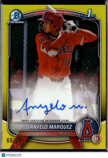 2023 Bowman Chrome Anyelo Marquez #CPA-AM Yellow Refractor /75 1st Bowman