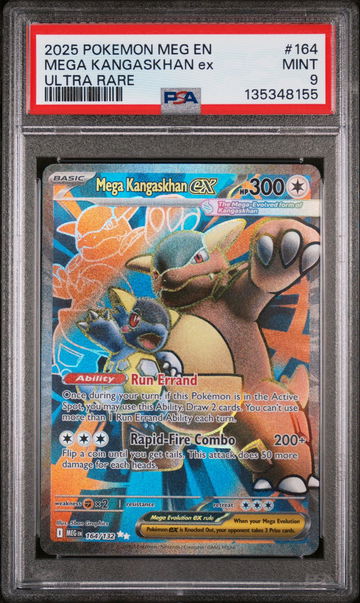 2025 Pokemon Mega Evolution Ultra Rare Mega Kangaskhan Ex #164 PSA 9