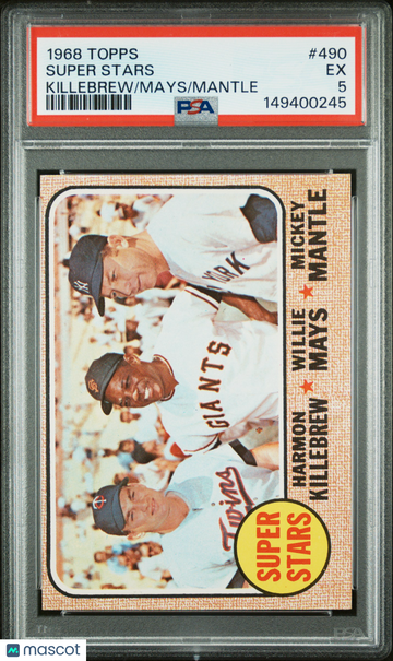 1968 Topps Super Stars #490 Killebrew Mays Mantle PSA 5
