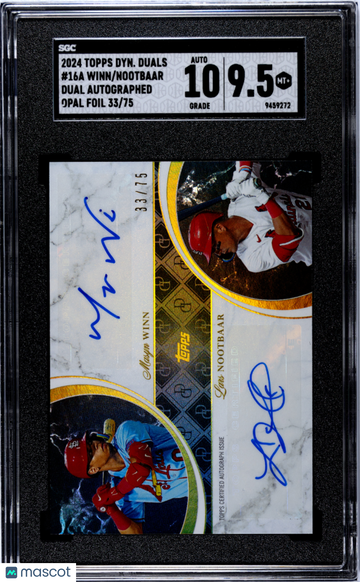 2024 Topps Dynamic Duals Nootbaar Winn #16A Autograph Opal Foil SGC 9.5 Auto 10