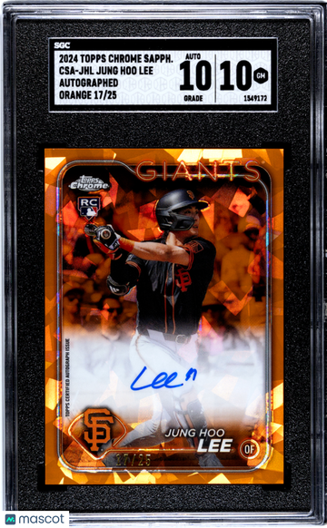 2024 Topps Chrome Sapphire Jung Hoo Lee #CSA-JHL Autograph Orange SGC 10 Auto 10
