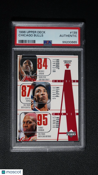 1996-97 Upper Deck Michael Jordan Dennis Rodman Scottie Pippen #139 [Base] Base Set PSA A