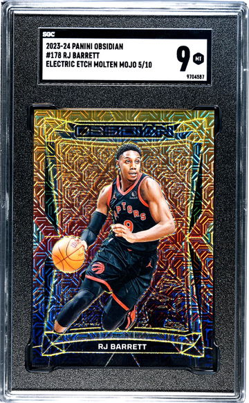 2023-24 Panini Obsidian Electric Etch RJ Barrett #178 /10 SGC 9