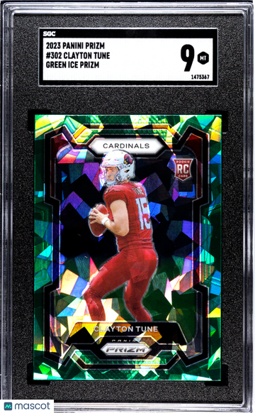 2023 Panini Prizm Clayton Tune Green Ice SP SGC 9 Rookie RC