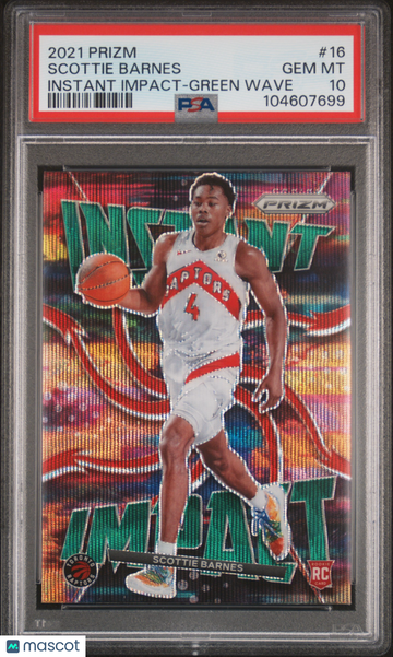 2021 Panini Prizm Instant Impact Scottie Barnes #16 Green Wave PSA 10
