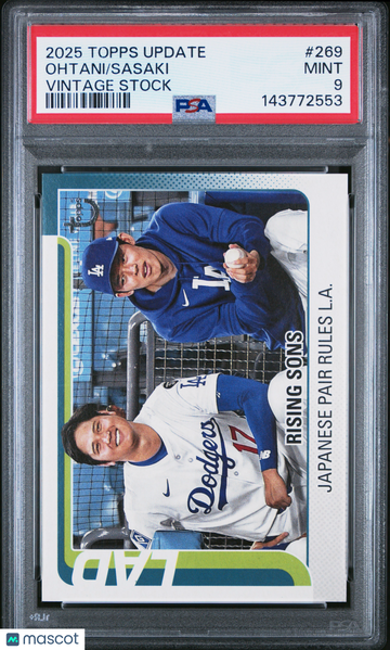 2025 Topps Update Ohtani Sasaki #269 Vintage Stock PSA 9