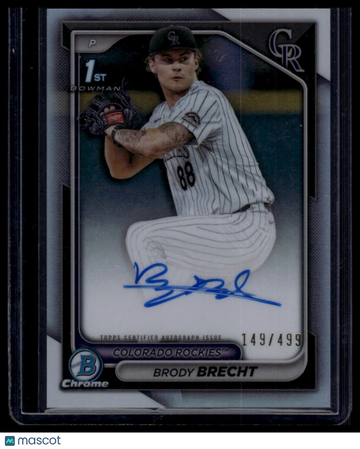 2024 Bowman Draft Brody Brecht #CPA-BBR Chrome Prospect Autographs Refractor SN AU