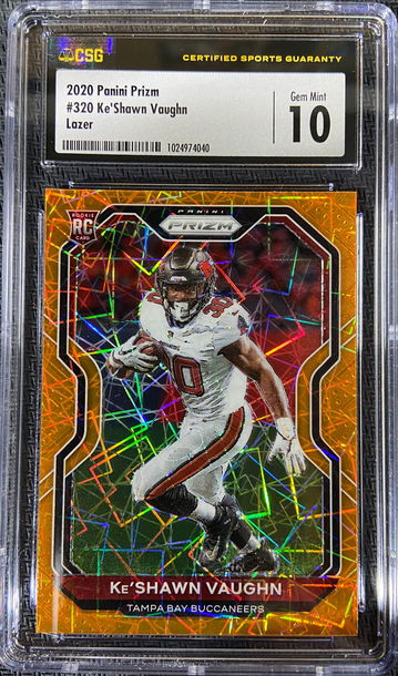 2020 Panini Prizm ROOKIE Orange Ke'Shawn Vaughn  CSG 10 GEM MINT Low POP!