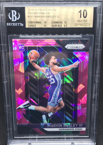 Marvin Bagley III 2018-19 Prizm Pink Ice RC BGS 10