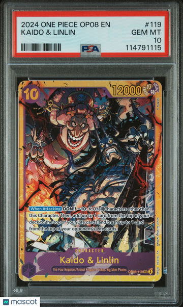 2024 One Piece Op08-Two Legends Kaido & Linlin PSA 10 #119