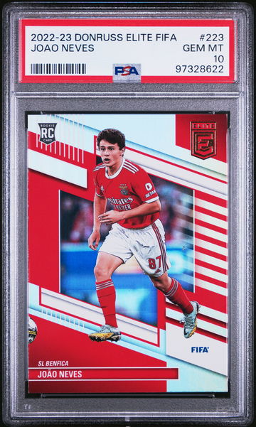 2022-23 DONRUSS PANINI ELITE FIFA JOAO NEVES #223 RC ROOKIE PSA 10