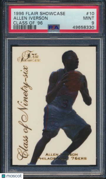 1996 Flair Showcase Class Of '96 Allen Iverson #10 PSA 9