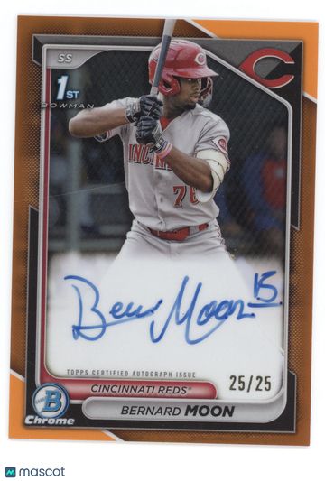 2024 Bowman Chrome Prospect Autographs Bernard Moon #CPA-BMO Orange /25 1st Bowman