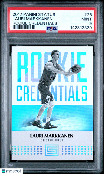 2017 Panini Status Rookie Credentials Lauri Markkanen #25 Rookie PSA 9