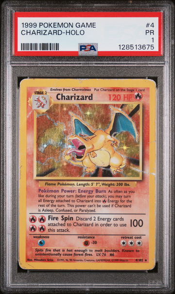 1999 Pokemon Base Set Holo Charizard #4 PSA 1