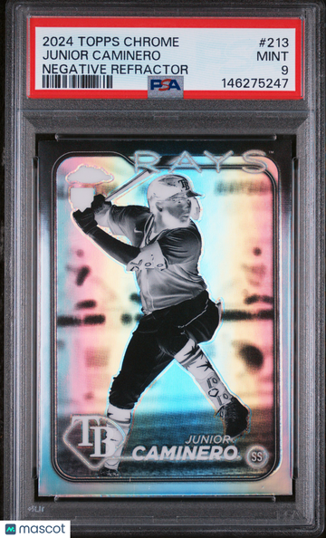 2024 Topps Chrome Junior Caminero #213 Negative Refractor PSA 9
