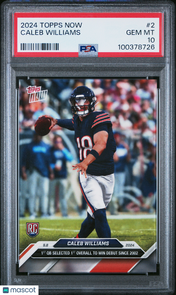 2024 Topps Now Caleb Williams Rookie Trading Card PSA 10 Chicago Bears #2