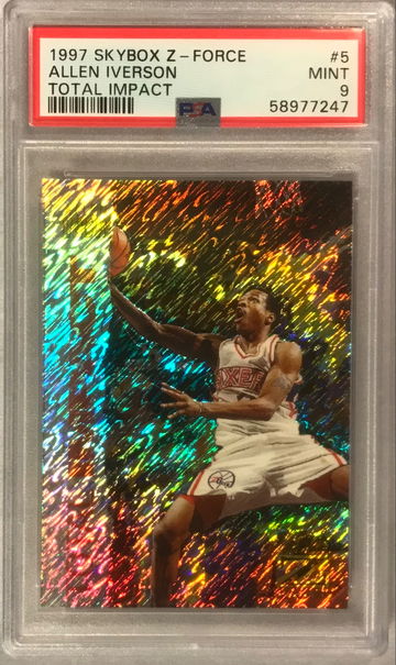 Allen Iverson 1997 Skybox Z-Force Total Impact #5 PSA 9 Mint - 76ers
