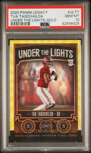 2020 Panini Legacy Under the Lights Gold Tua Tagovailoa #UL-TT RC /25 PSA 10