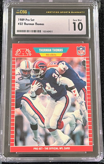 1989 Pro Set Thurman Thomas RC #32 CSG 10 Gem Mint