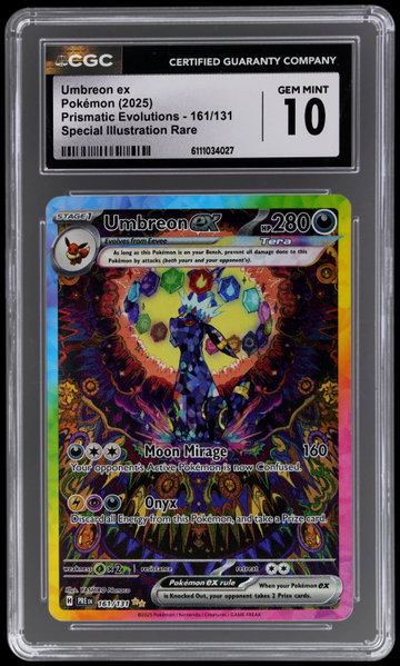 2025 Pokemon Scarlet And Violet Prismatic Evolutions Umbreon EX Special Illustration Rare CGC 10