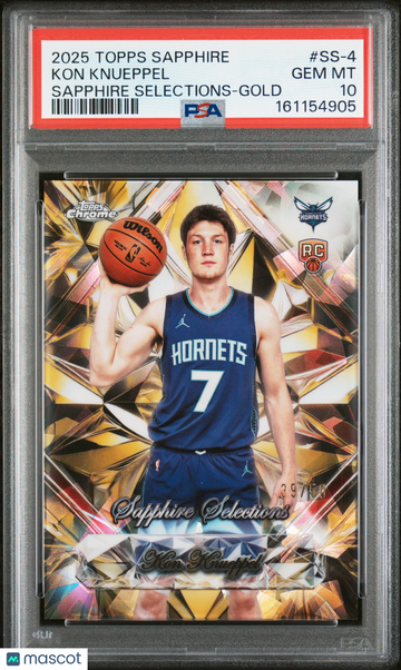 2025 Topps Chrome Sapphire Edition Sapphire Selections Kon Knueppel #SS-4 Gold 39/50 PSA 10