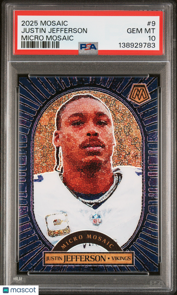 2025 Panini Mosaic Micro Mosaic Justin Jefferson #9 PSA 10