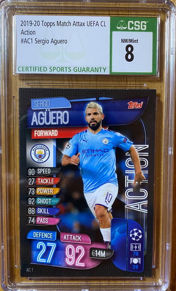 2019 Topps Match Attax UEFA CL Sergio Aguero Action CSG 8