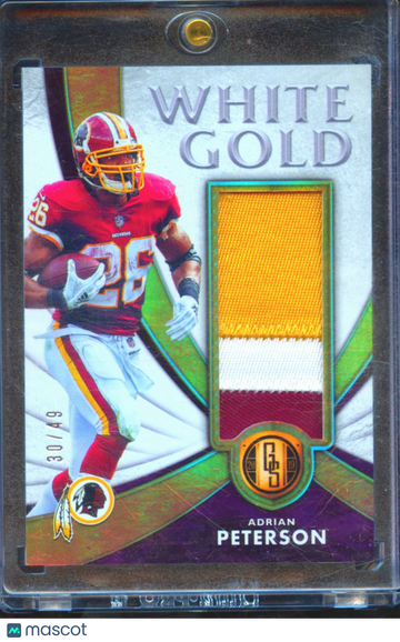 2019 Panini Gold Standard White Gold Adrian Peterson #WG-2 /49 Player-worn material Memorabilia