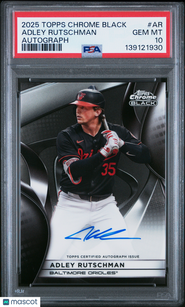 2025 Topps Chrome Black Autographs Adley Rutschman #AR PSA 10