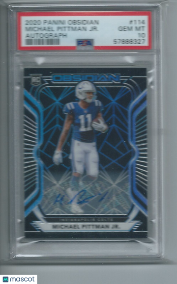 2020 Panini Obsidian Michael Pittman JR. #114 Autograph PSA 10
