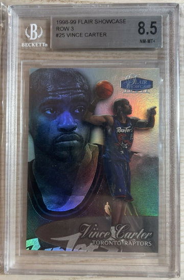 1998-99 Flair Showcase Row 3 Vince Carter ROOKIE RC #25 BGS 8.5