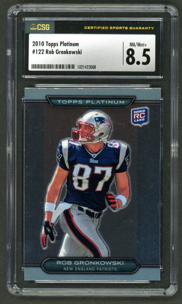 2010 Topps Platinum Rob Gronkowski Rookie Rc #122 CSG 8.5 NM-Mt+