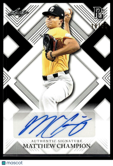 2023 Leaf Perfect Game National Showcase Matthew Champion #AU-MC3 Autographs Black SN AU