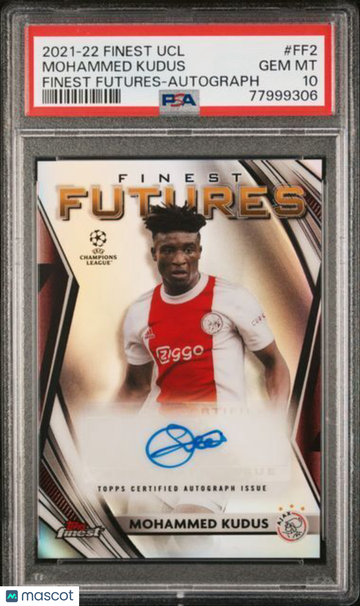 2021-2022 Topps Finest UEFA Champions League Finest Futures Mohammed Kudus #FF2 Autograph PSA 10