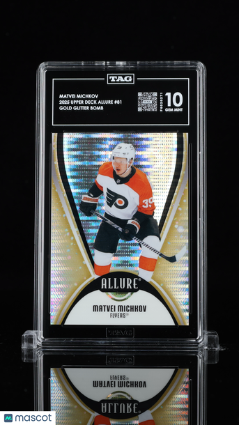 2025 Upper Deck Allure Matvei Michkov #81 Gold Glitter Bomb /199 Parallel/Variety TAG 10