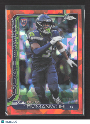 2025 Topps Chrome Nick Emmanwori #348 Orange Atomic Refractor /25 RC