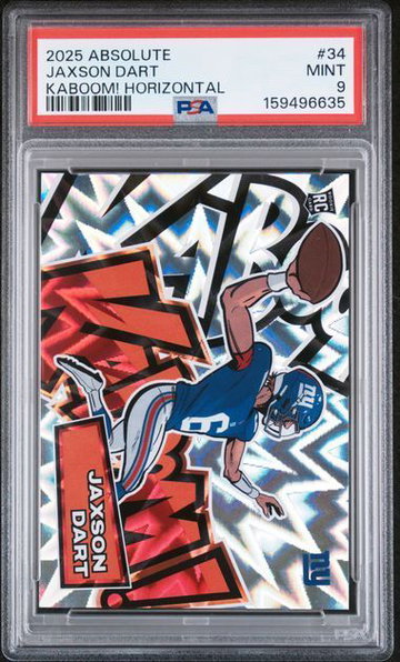 2025 Absolute | Rookie Jaxson Dart | Kaboom! Horizontal | #34 | PSA 9