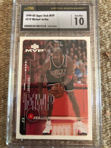 1999-00 UPPER DECK MVP #219 Michael Jordan!! CSG Gem Mint 9.5