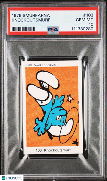 1979 Andra Motiv Smurfarna Knockoutsmurf #103 PSA 10