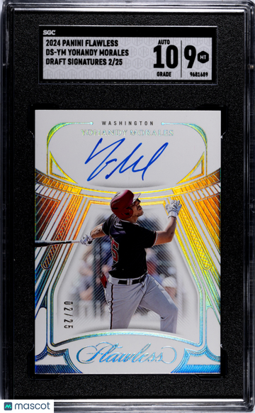 2024 Panini Flawless Yohandy Morales #DS-YM Draft Sigs. SGC 9 Auto 10