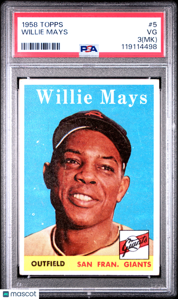 1958 Topps Willie Mays #5 MK PSA 3