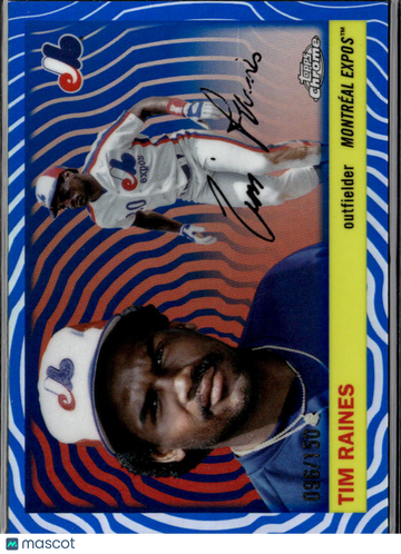 Tim Raines 1981 Topps Chrome Blue Wave Refractor /150 Montreal Expos