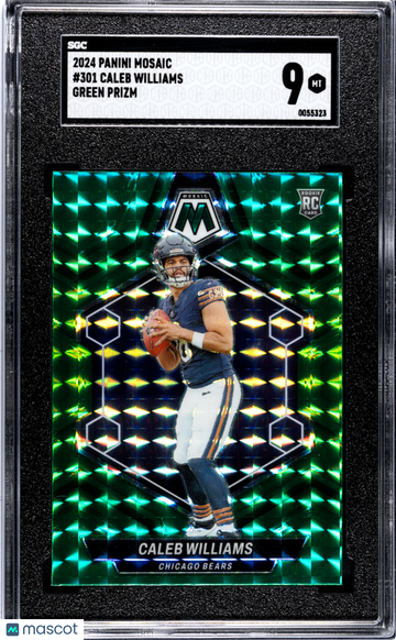 2024 Panini Mosaic Caleb Williams #301 Green Prizm SGC 9